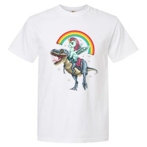 Aunticorn Cute Gift Riding Dinosaur T Rex Gift Garment-Dyed Heavyweight T-Shirt