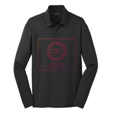 Aquarius Character Gift Silk Touch Performance Long Sleeve Polo