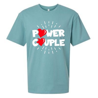 Anniversary Couple Gift Power Couple Gift Couples Valentine's Day Cool Gift Sueded Cloud Jersey T-Shirt