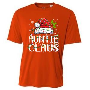 Auntie Claus Gift Christmas Lights Pajama Family Matching Great Gift Cooling Performance Crew T-Shirt