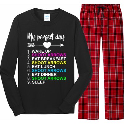 Archer Cool Gift Perfect Day Archery Bow Hunting Archery Lover Gift Long Sleeve Pajama Set