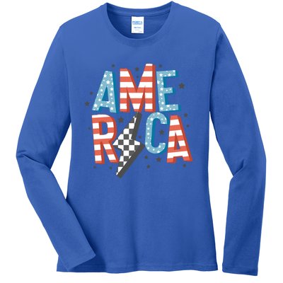 America Cute Gift Ladies Long Sleeve Shirt