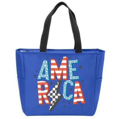 America Cute Gift Zip Tote Bag