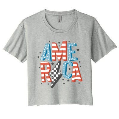 America Cute Gift Women's Crop Top Tee