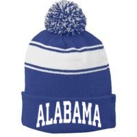 Alabama Crewneck Gift Sports College Style State Usa Stripe Pom Pom Beanie