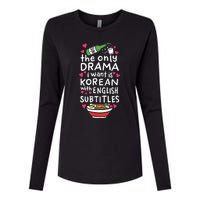 A Cute Gift Korean With English Subtitles Womens Cotton Relaxed Long Sleeve T-Shirt