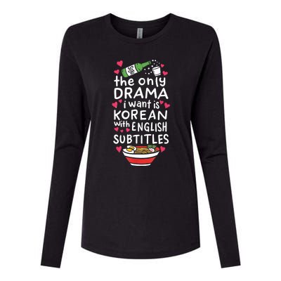 A Cute Gift Korean With English Subtitles Womens Cotton Relaxed Long Sleeve T-Shirt