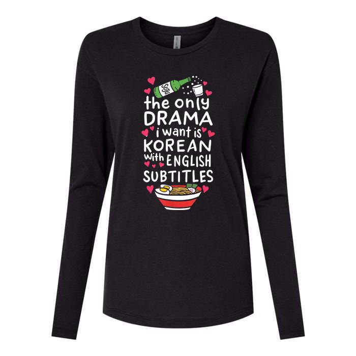 A Cute Gift Korean With English Subtitles Womens Cotton Relaxed Long Sleeve T-Shirt