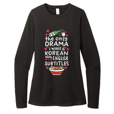 A Cute Gift Korean With English Subtitles Womens CVC Long Sleeve Shirt