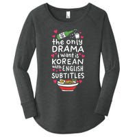 A Cute Gift Korean With English Subtitles Women's Perfect Tri Tunic Long Sleeve Shirt