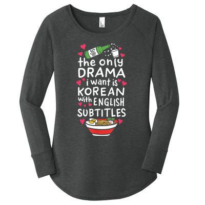 A Cute Gift Korean With English Subtitles Women's Perfect Tri Tunic Long Sleeve Shirt