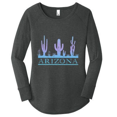 Arizona Cactus Garden Design Az Weathered Souvenir Women's Perfect Tri Tunic Long Sleeve Shirt