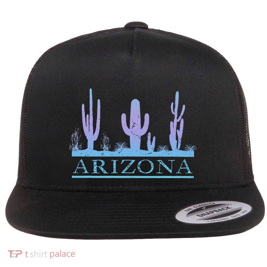 Arizona Cactus Garden Design Az Weathered Souvenir Flatbill Hat