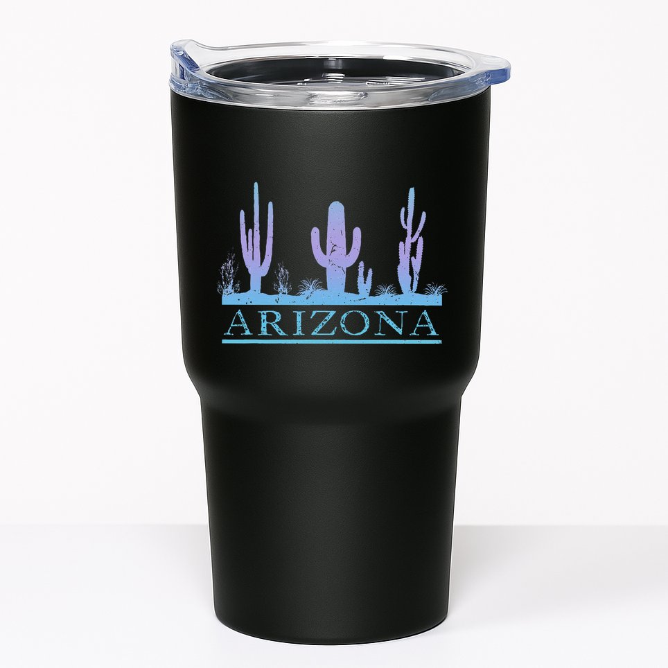 Arizona Cactus Garden Design Az Weathered Souvenir Tumbler