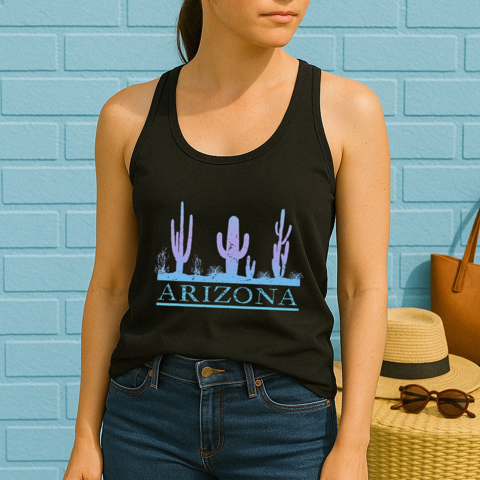 Arizona Cactus Garden Design Az Weathered Souvenir Womens Tank Top