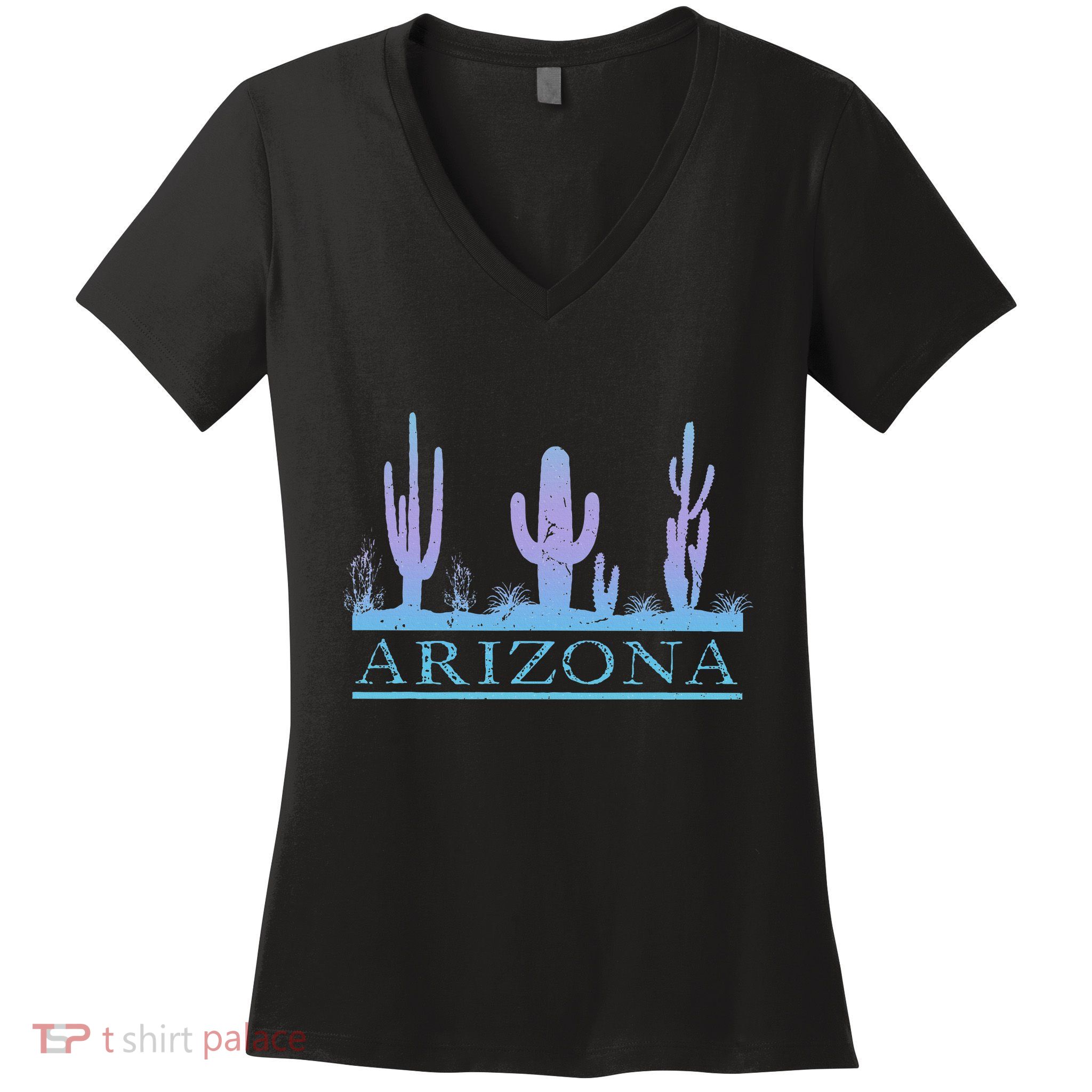 Arizona Cactus Garden Design Az Weathered Souvenir Women's V-Neck T-Shirt
