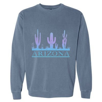Arizona Cactus Garden Design Az Weathered Souvenir Garment-Dyed Sweatshirt