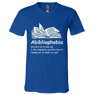 Abibliophobia Cute Gift Reading Bookworm Reader Gift V-Neck T-Shirt