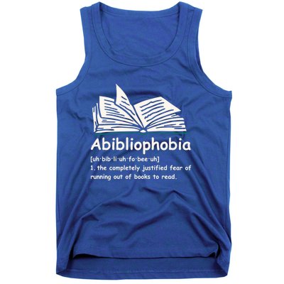 Abibliophobia Cute Gift Reading Bookworm Reader Gift Tank Top