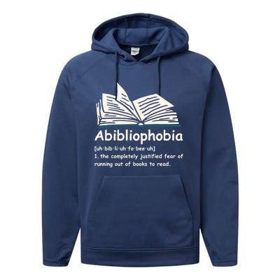 Abibliophobia Cute Gift Reading Bookworm Reader Gift Performance Fleece Hoodie