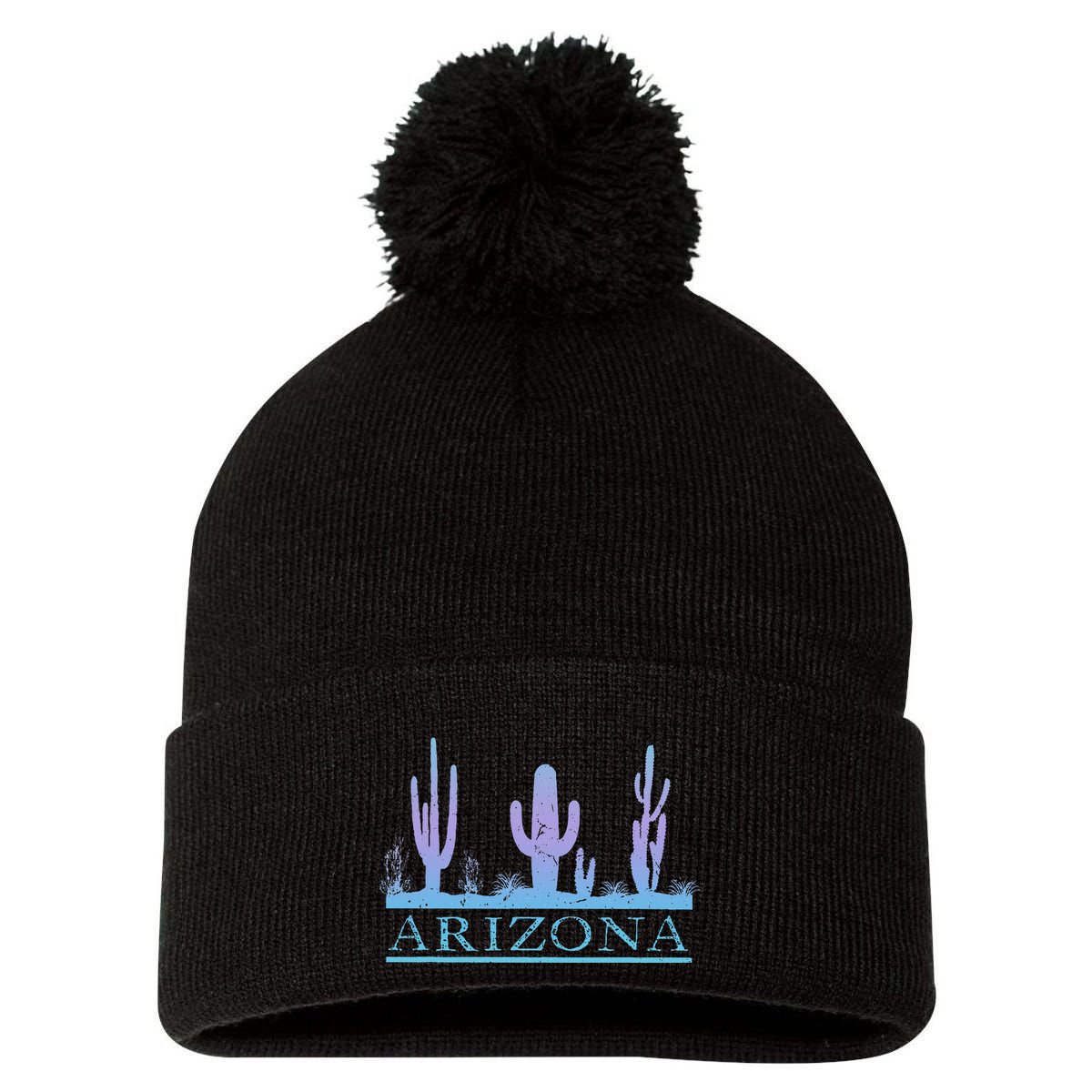 Arizona Cactus Garden Design Az Weathered Souvenir Pom Pom 12in Knit Beanie