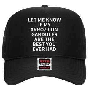 Arroz Con Gandules Apparel Cute Funny Rice Lover Design High Crown Mesh Back Trucker Hat