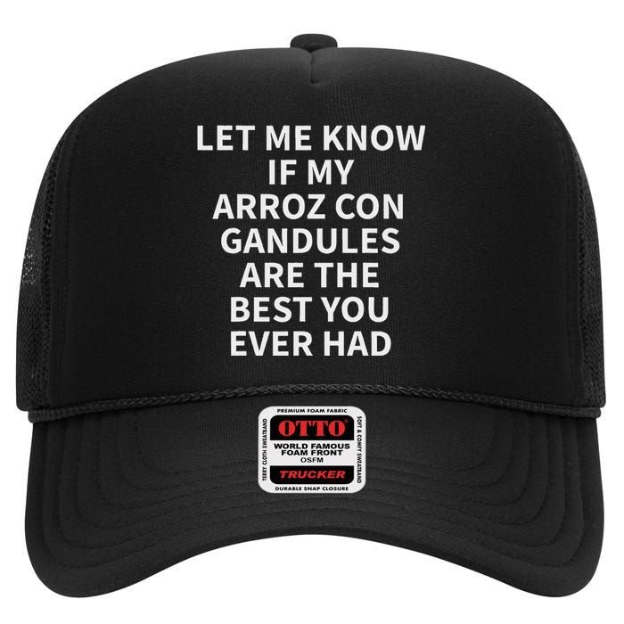 Arroz Con Gandules Apparel Cute Funny Rice Lover Design High Crown Mesh Back Trucker Hat