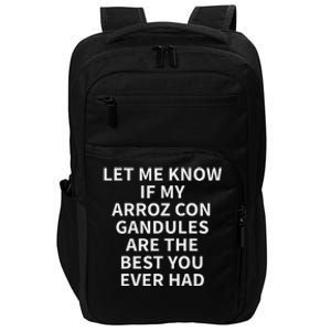 Arroz Con Gandules Apparel Cute Funny Rice Lover Design Impact Tech Backpack