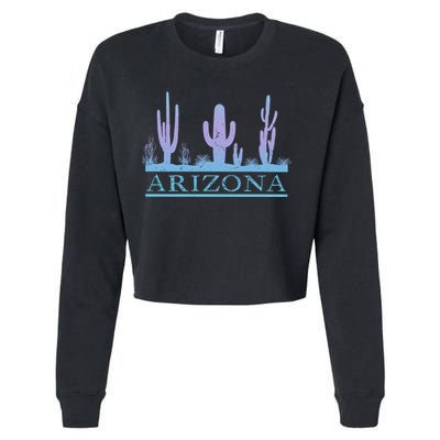 Arizona Cactus Garden Design Az Weathered Souvenir Cute Gift Cropped Pullover Crew