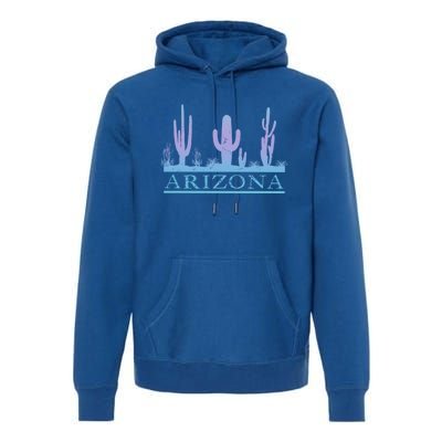 Arizona Cactus Garden Design Az Weathered Souvenir Cute Gift Premium Hoodie