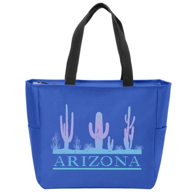 Arizona Cactus Garden Design Az Weathered Souvenir Cute Gift Zip Tote Bag