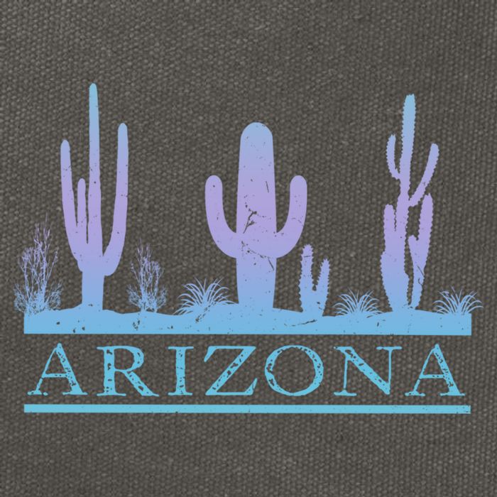 Arizona Cactus Garden Design Az Weathered Souvenir Cute Gift Cotton Canvas Backpack