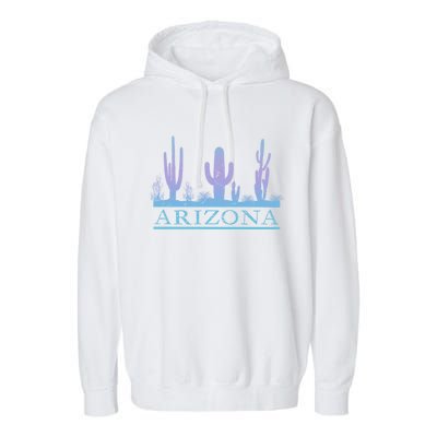 Arizona Cactus Garden Design Az Weathered Souvenir Cute Gift Garment-Dyed Fleece Hoodie