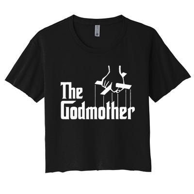 American Classics Godmother The Movie Distress Mothers Day Women's Crop Top Tee