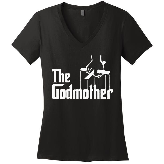 American Classics Godmother The Movie Distress Mothers Day Women's V-Neck T-Shirt