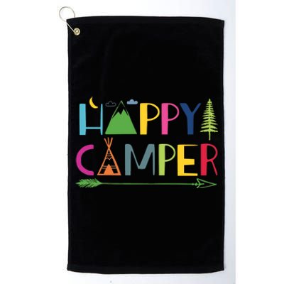 Arrow Camper Happy Summer Camp Camping Gift Great Gift Platinum Collection Golf Towel