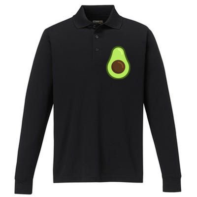 Avocado Costume Halloween Vegan Gift Performance Long Sleeve Polo