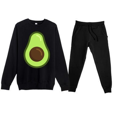 Avocado Costume Halloween Vegan Gift Premium Crewneck Sweatsuit Set