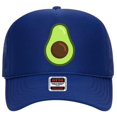 Avocado Costume Halloween Vegan Gift High Crown Mesh Back Trucker Hat