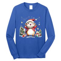 A Cute Hamster Dancing Joyfully By A Christmas Tree Funny Gift Long Sleeve Shirt