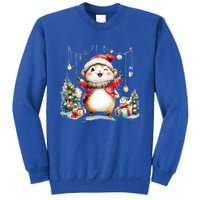 A Cute Hamster Dancing Joyfully By A Christmas Tree Funny Gift Sweatshirt