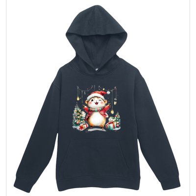 A Cute Hamster Dancing Joyfully By A Christmas Tree Funny Gift Urban Pullover Hoodie