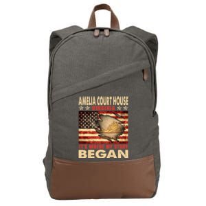 Amelia Court House Virginia Usa Flag Independence Day Funny Gift Cotton Canvas Backpack