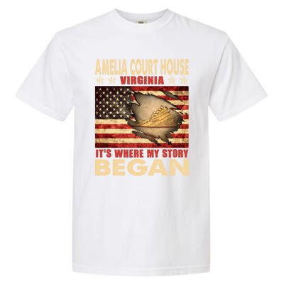 Amelia Court House Virginia Usa Flag Independence Day Gift Garment-Dyed Heavyweight T-Shirt