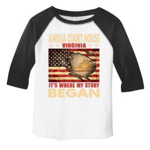 Amelia Court House Virginia Usa Flag Independence Day Gift Toddler Fine Jersey T-Shirt