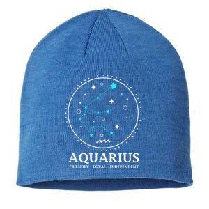 Aquarius Constellation Horoscope Aquarius Symbol Cool Gift Sustainable Beanie