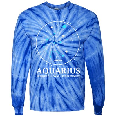 Aquarius Constellation Horoscope Aquarius Symbol Cool Gift Tie-Dye Long Sleeve Shirt