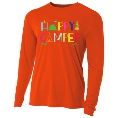 Arrow Camper Happy Summer Camp Camping Gift Cooling Performance Long Sleeve Crew