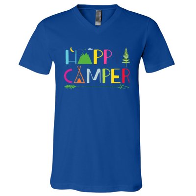 Arrow Camper Happy Summer Camp Camping Gift V-Neck T-Shirt