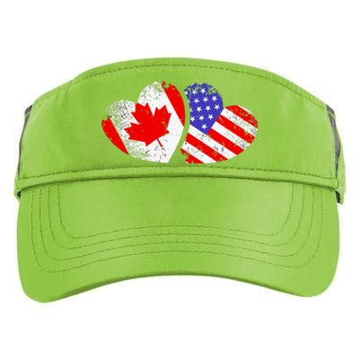 American Canadian Heart Valentines Day Giftc Adult Drive Performance Visor